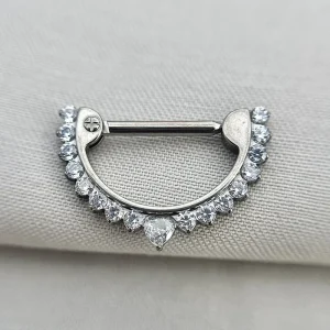 Joia ornamental para piercing — Mamilo & Transversal — REF 456 — titânio biocompatível