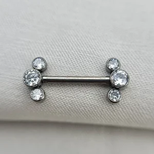Joia ornamental para piercing — Mamilo & Transversal — REF 457 — titânio biocompatível