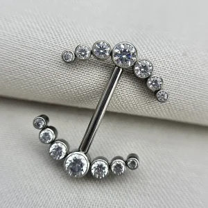 Joia ornamental para piercing — Mamilo & Transversal — REF 458 — titânio biocompatível