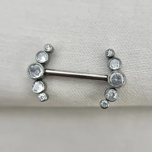 Joia ornamental para piercing — Mamilo & Transversal — REF 459 — titânio biocompatível