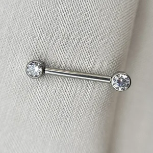 Joia ornamental para piercing — Mamilo & Transversal — REF 460 — titânio biocompatível