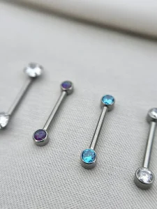 Joia ornamental para piercing — Mamilo & Transversal — REF 461 — titânio biocompatível